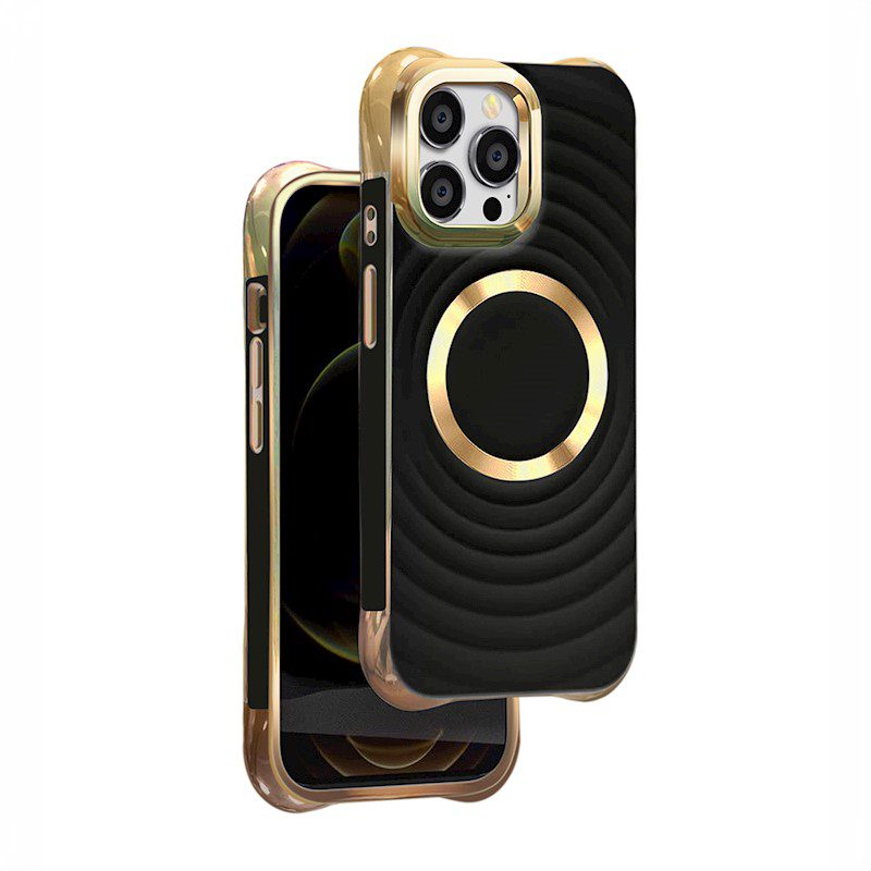 Husa Glam Mag pentru Samsung Galaxy S24 Ultra, Negru Auriu