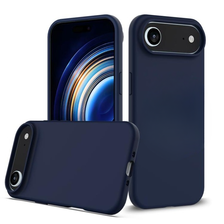 Husa pentru Apple iPhone Air, Silicon Premium Catifelat, Protectie Camere, Camere Acoperite, Microfibra In Interior, Albastru Inchis